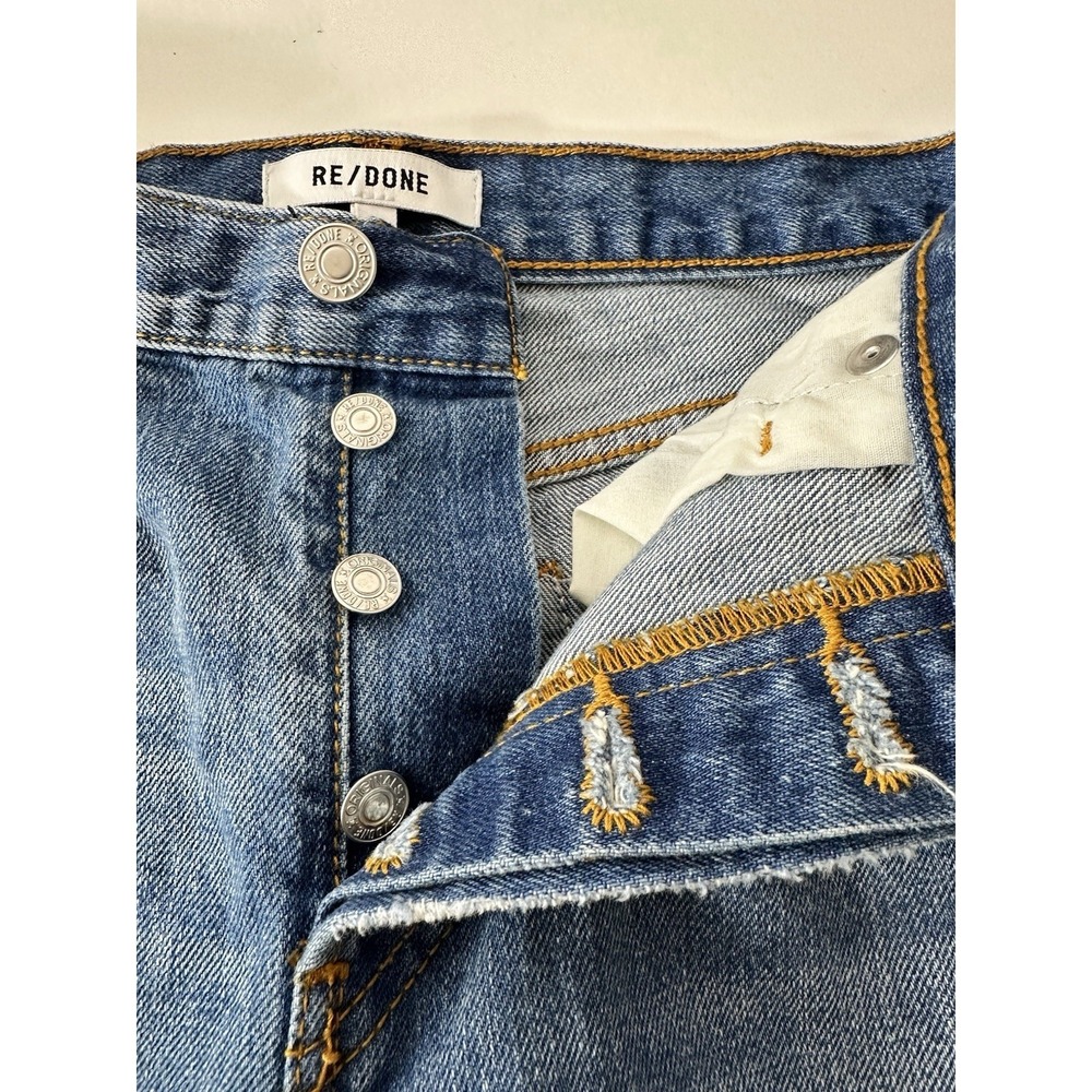RE/DONE Straight Jeans Womens 24 (28x29) Blue Button Fly Denim Classic - Picture 4 of 9